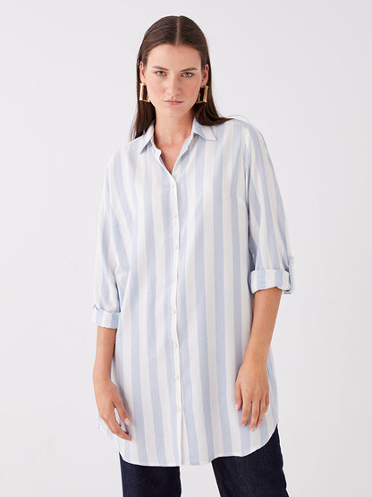 Striped Long Sleeve Women's Shirt Tunic