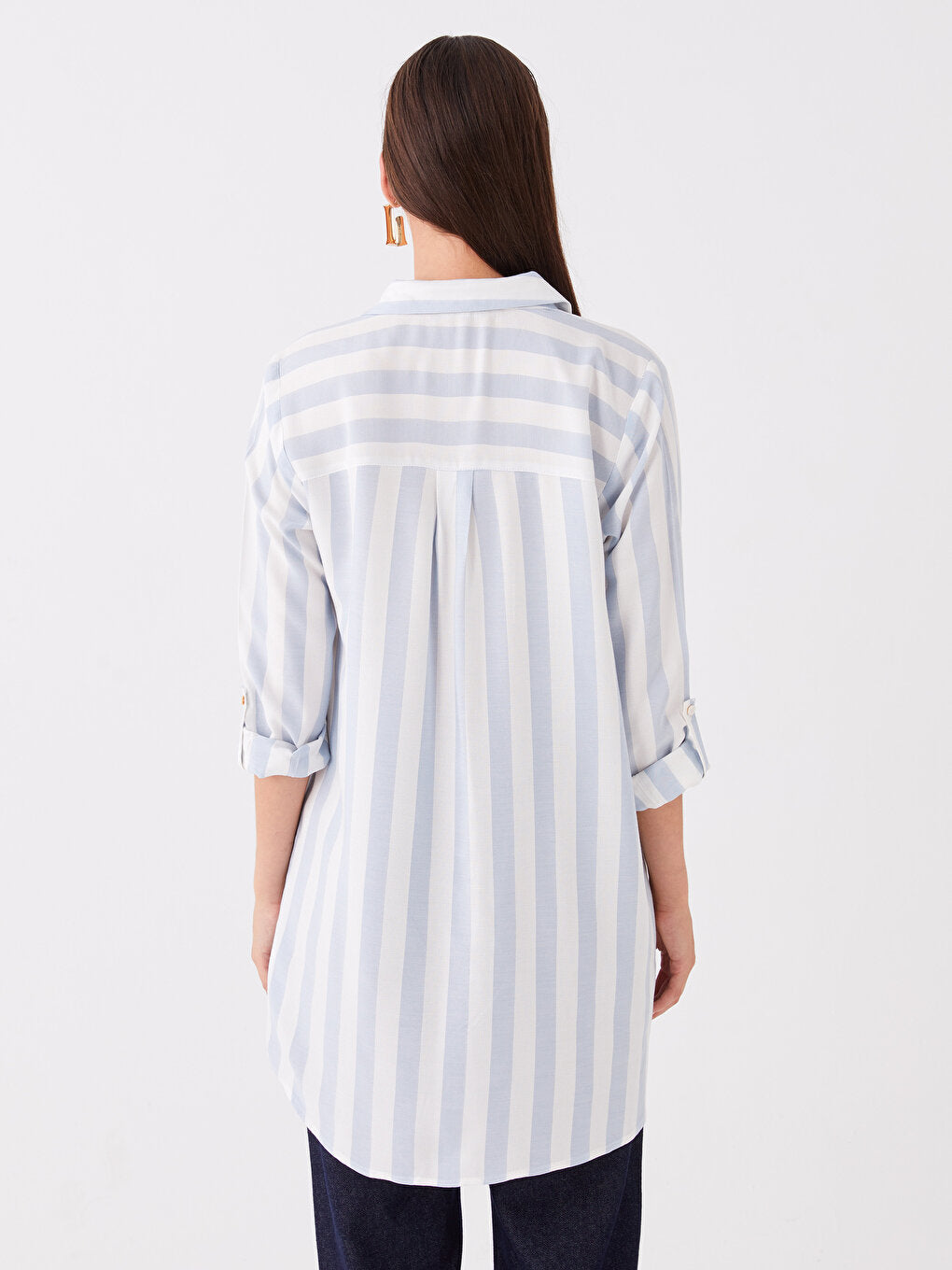 Striped Long Sleeve Women's Shirt Tunic