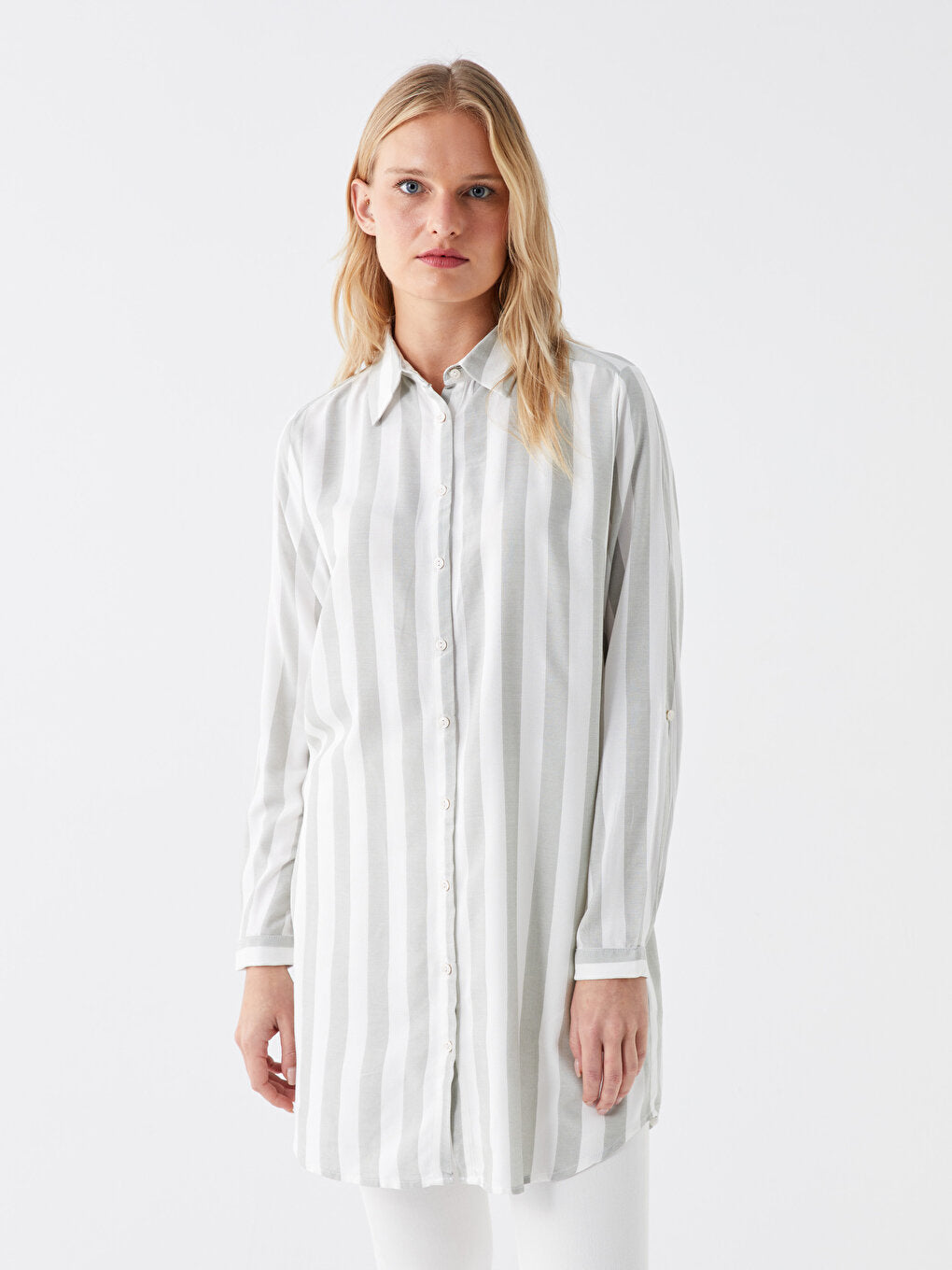 Striped Long Sleeve Women's Shirt Tunic