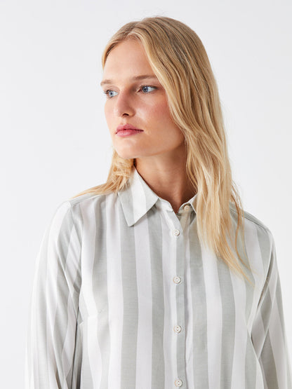 Striped Long Sleeve Women's Shirt Tunic