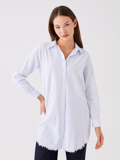 Plain Long Sleeve Women's Shirt Tunic