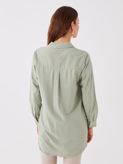 Plain Long Sleeve Women's Shirt Tunic