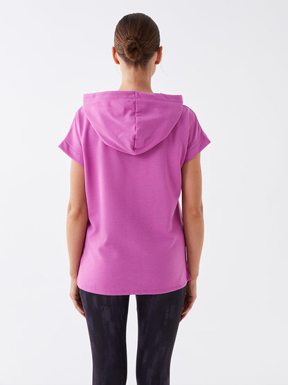 Plain Short Sleeve Women's Hoodie