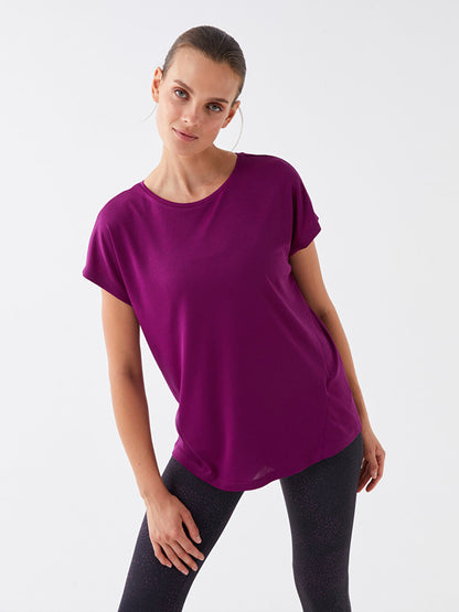 Crew Neck Plain Short Sleeve Women's Sports T-Shirt