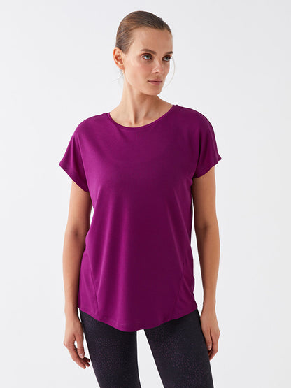 Crew Neck Plain Short Sleeve Women's Sports T-Shirt