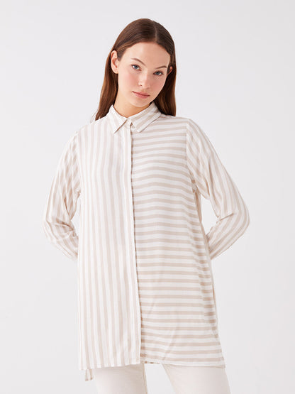 Striped Long Sleeve Women's Shirt Tunic