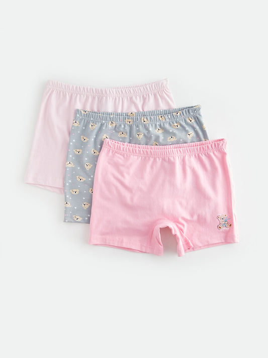 Printed Cotton Girl's Boxer Set of 3