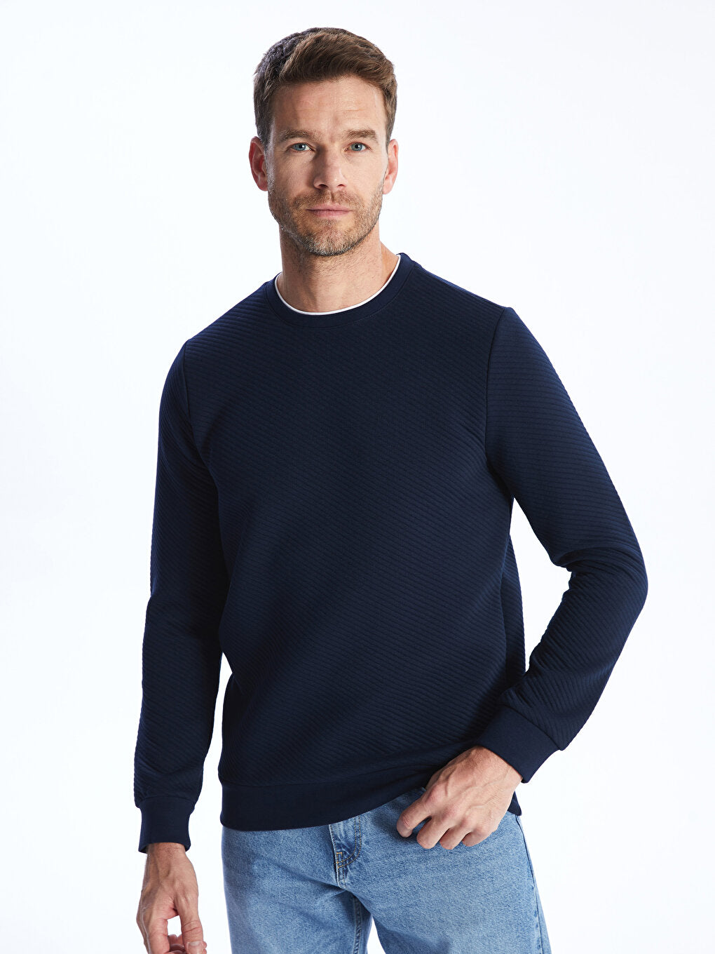 Crew Neck Long Sleeve Men's Sweatshirt