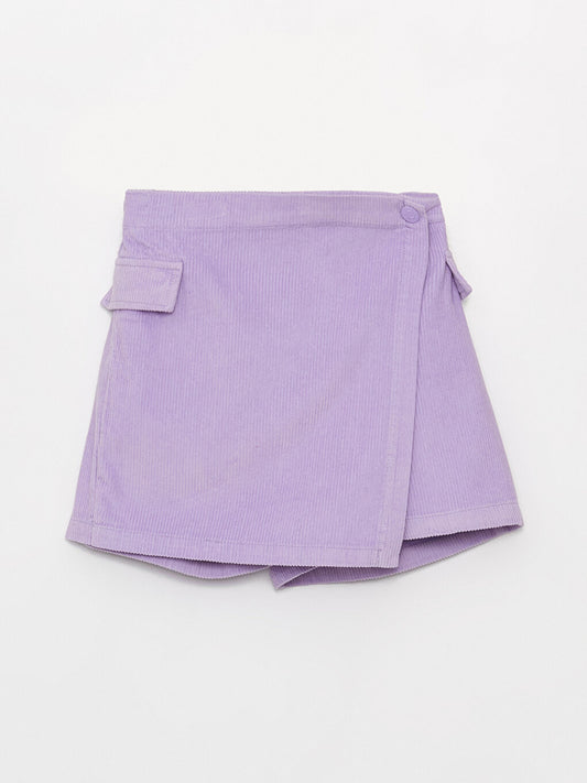 Basic Velvet Girl's Shorts Skirt with Elastic Waist