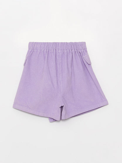 Basic Velvet Girl's Shorts Skirt with Elastic Waist