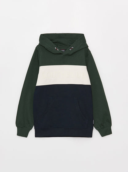 Color Blocked Long Sleeve Boys Hoodie