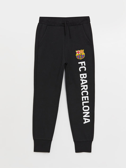 Barcelona Printed Boy's Jogger Sweatpants with Elastic Waist