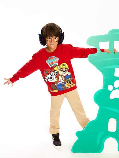 Crew Neck Paw Patrol Printed Long Sleeve Boy's Sweatshirt