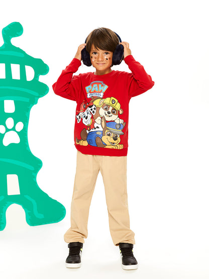 Crew Neck Paw Patrol Printed Long Sleeve Boy's Sweatshirt