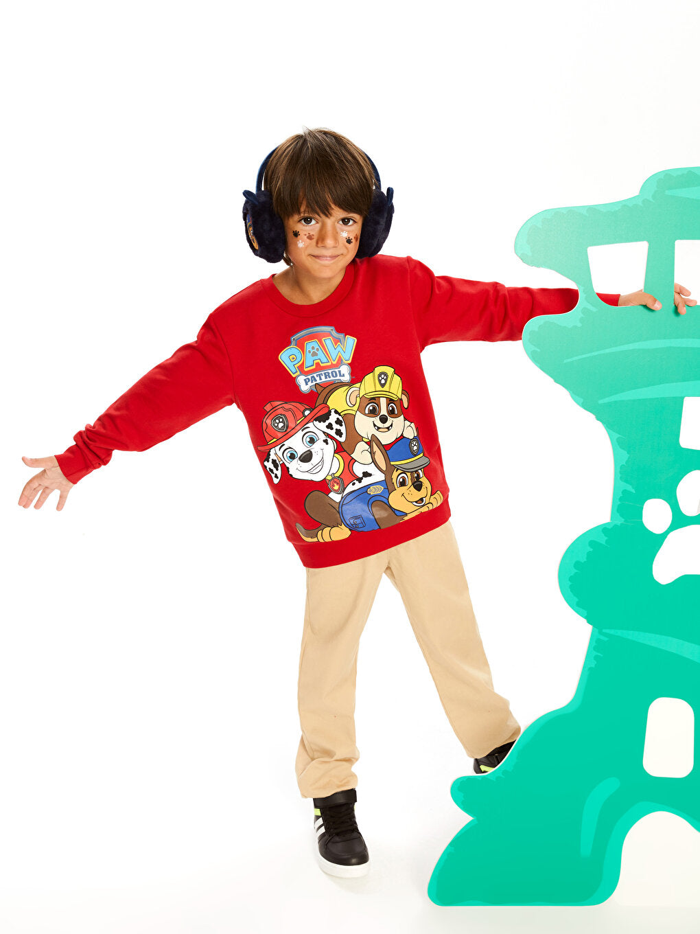 Crew Neck Paw Patrol Printed Long Sleeve Boy's Sweatshirt