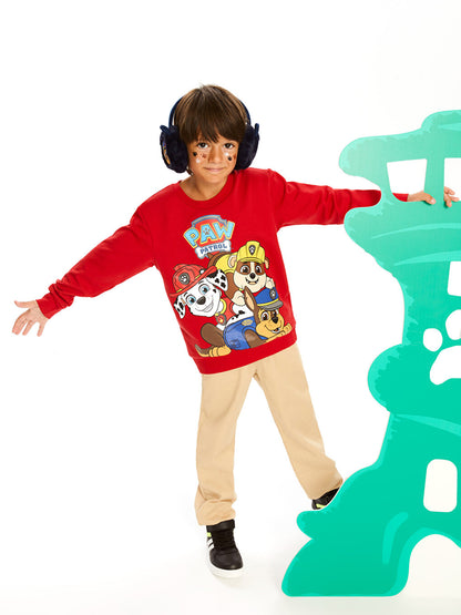 Crew Neck Paw Patrol Printed Long Sleeve Boy's Sweatshirt