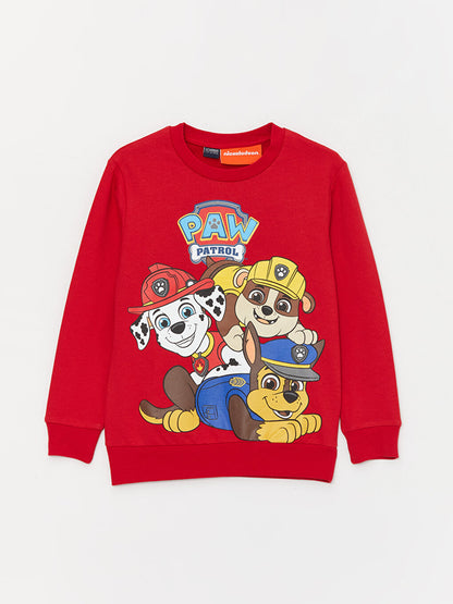 Crew Neck Paw Patrol Printed Long Sleeve Boy's Sweatshirt