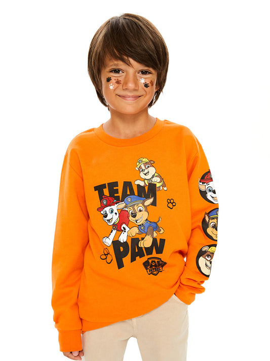 Crew Neck Paw Patrol Printed Long Sleeve Boy's Sweatshirt