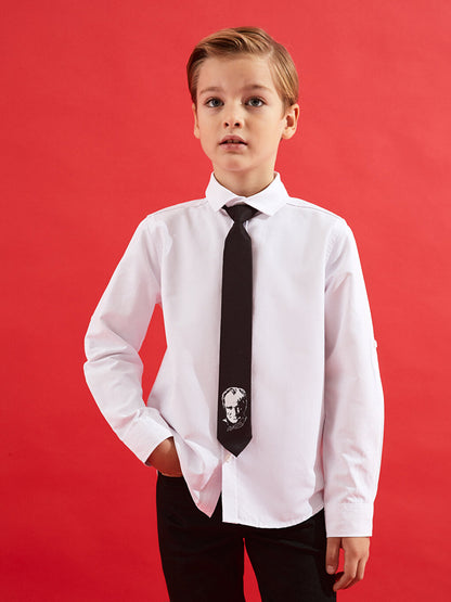 Basic Long Sleeve Boys' Shirt and Tie