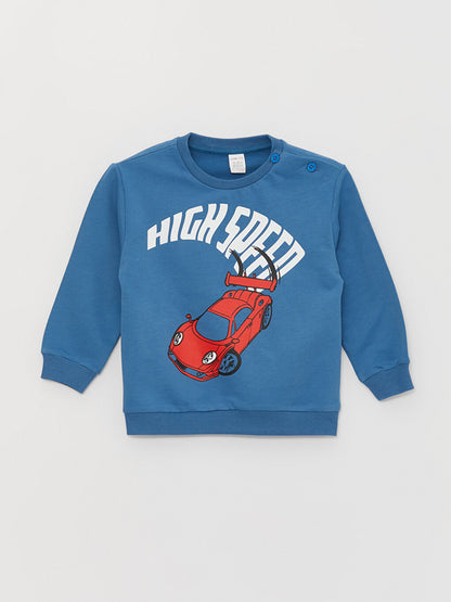 Crew Neck Printed Baby Boy Sweatshirt