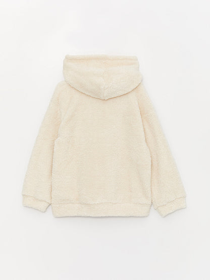 Embroidered Long Sleeve Plush Girl's Hoodie