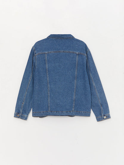 Shirt Collar Plain Long Sleeve Women's Jean Jacket