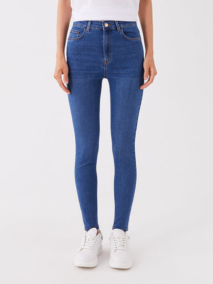 Normal Waist Super Skinny Fit Women's Jean Trousers