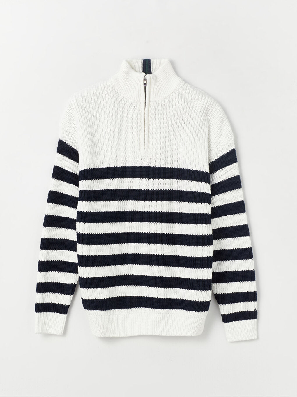 High Collar Striped Long Sleeve Boy's Knitwear Sweater