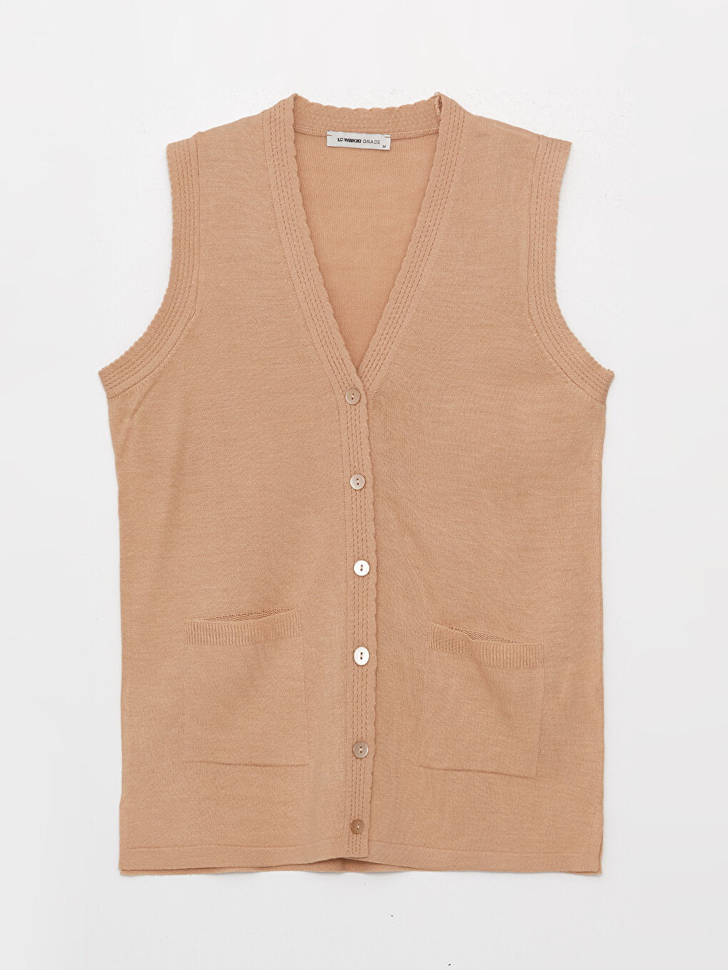 Women's V-Neck Plain Knitwear Vest