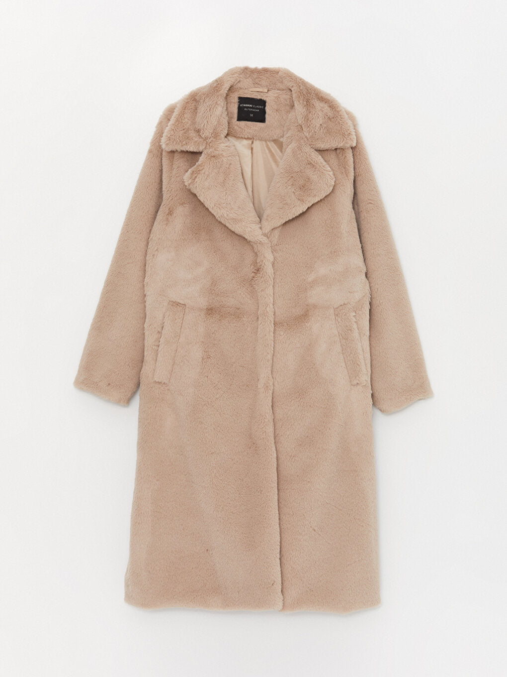 Women's Jacket Collar Plain Fur Coat