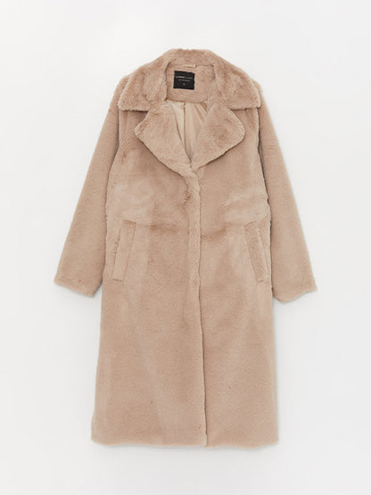 Women's Jacket Collar Plain Fur Coat