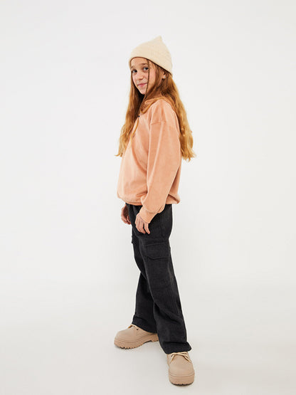 Girls' Cargo Pants with Elastic Waist