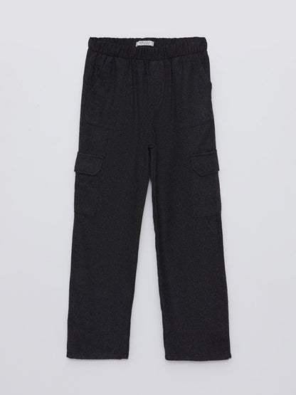 Girls' Cargo Pants with Elastic Waist