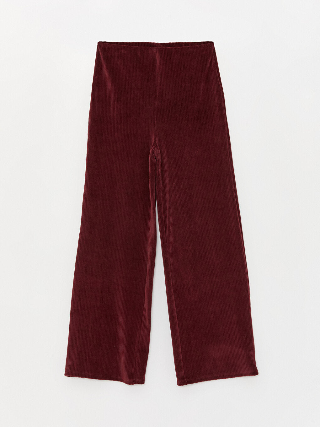 Standard Fit Straight Wide Leg Velvet Women's Trousers