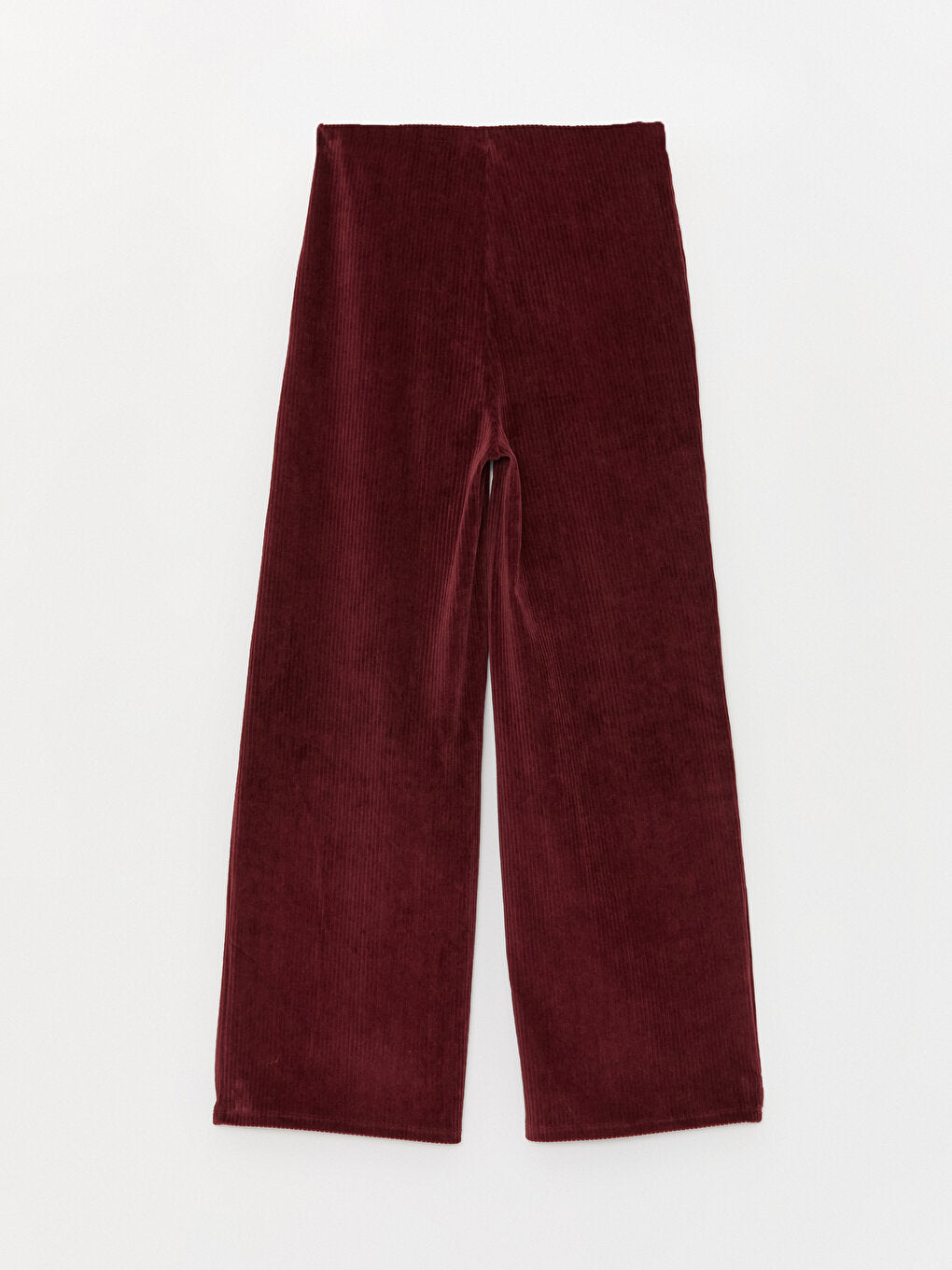 Standard Fit Straight Wide Leg Velvet Women's Trousers