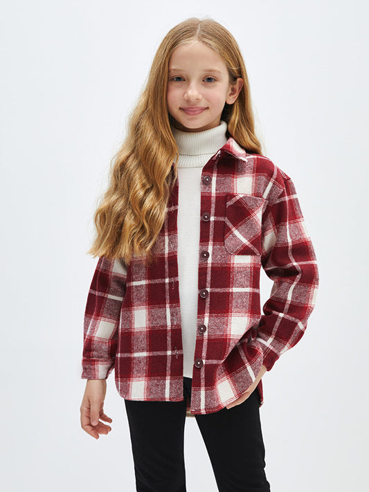 Plaid Long Sleeve Girls Shirt Jacket