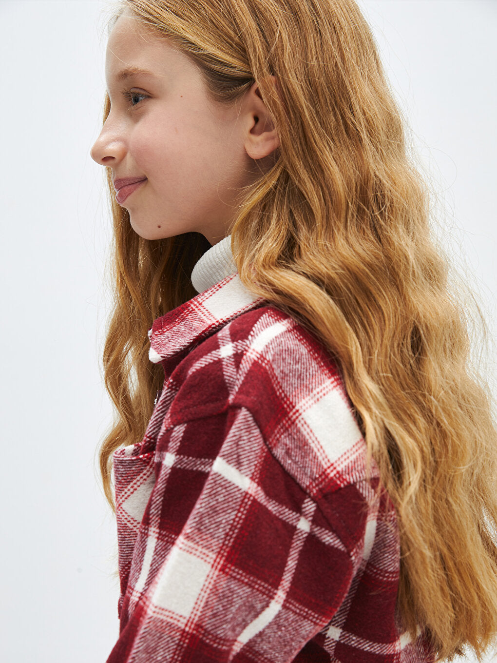 Plaid Long Sleeve Girls Shirt Jacket