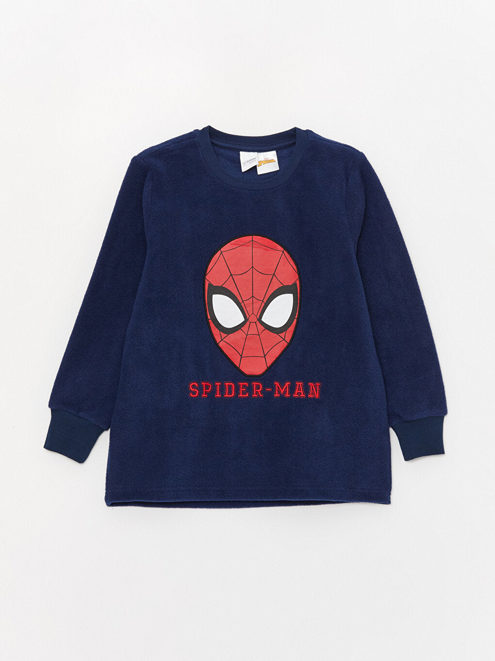 Crew Neck Spiderman Patterned Long Sleeve Fleece Boys' Pajama Set