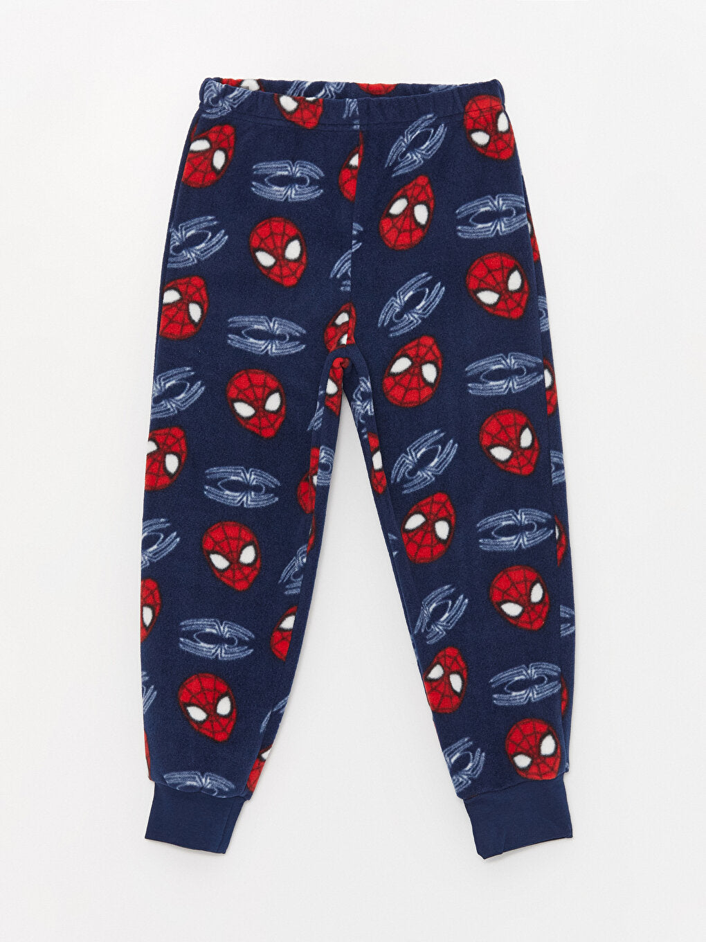 Crew Neck Spiderman Patterned Long Sleeve Fleece Boys' Pajama Set