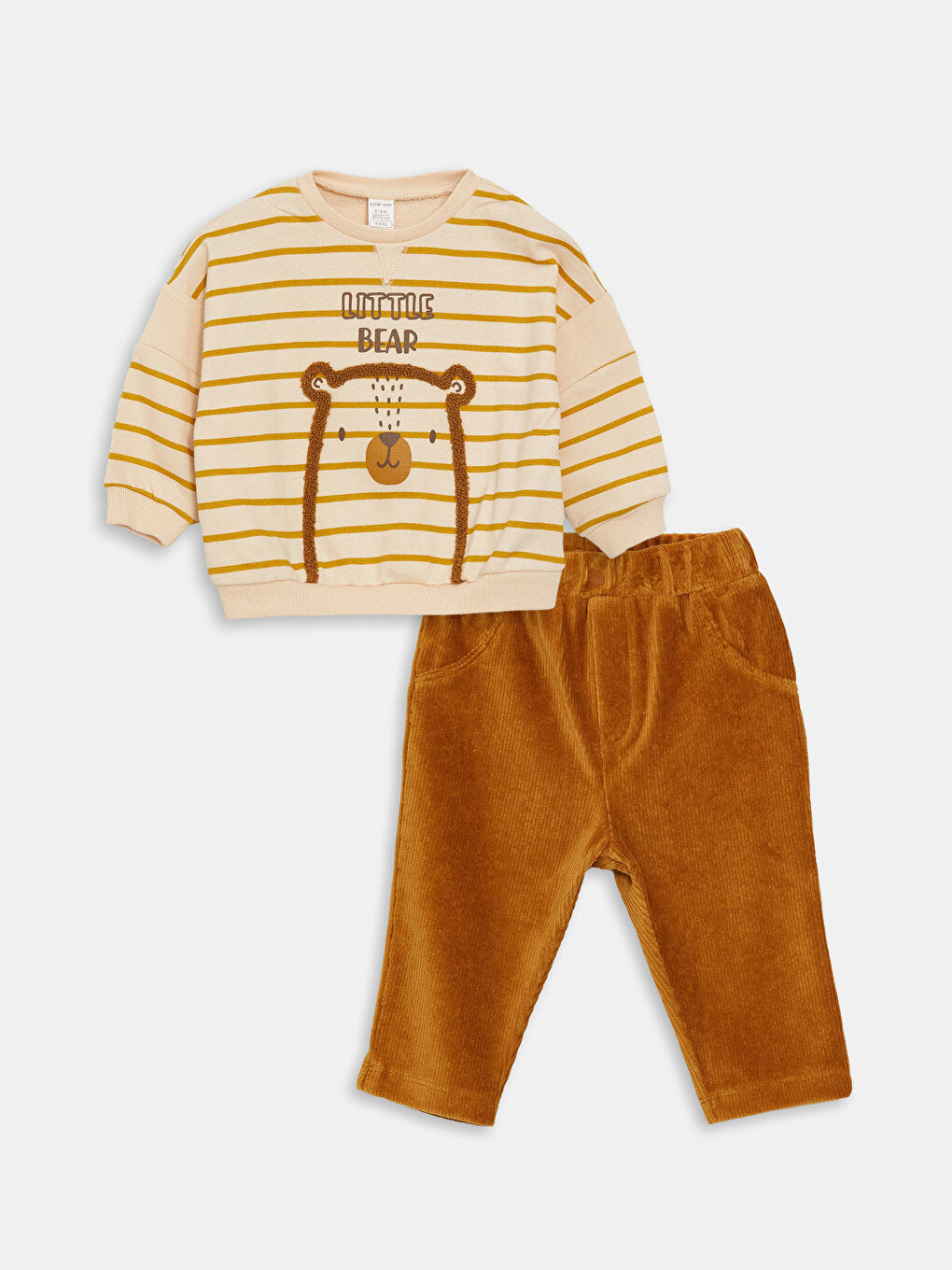 Crew Neck Long Sleeve Baby Boy Sweatshirt and Trousers 2-Piece Set