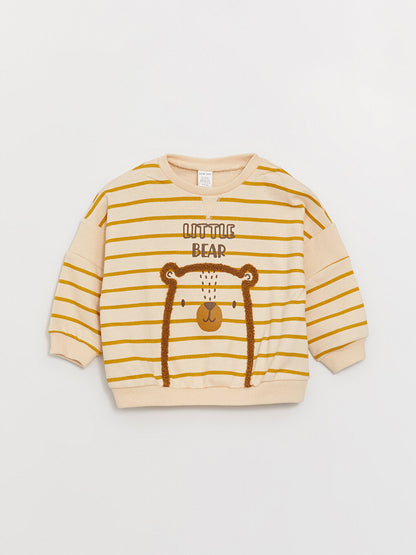 Crew Neck Long Sleeve Baby Boy Sweatshirt and Trousers 2-Piece Set