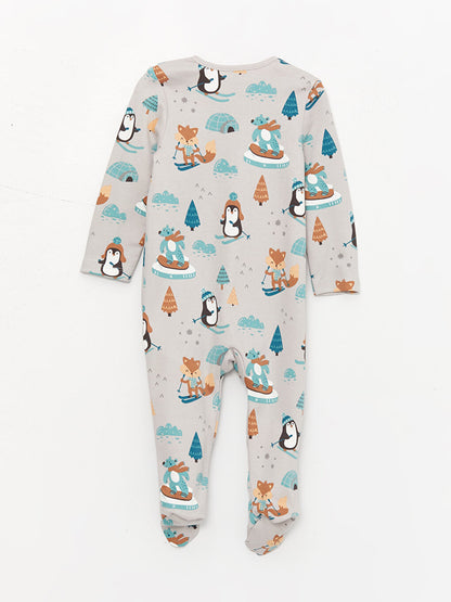 Crew Neck Printed Baby Boy Jumpsuit 2-pack