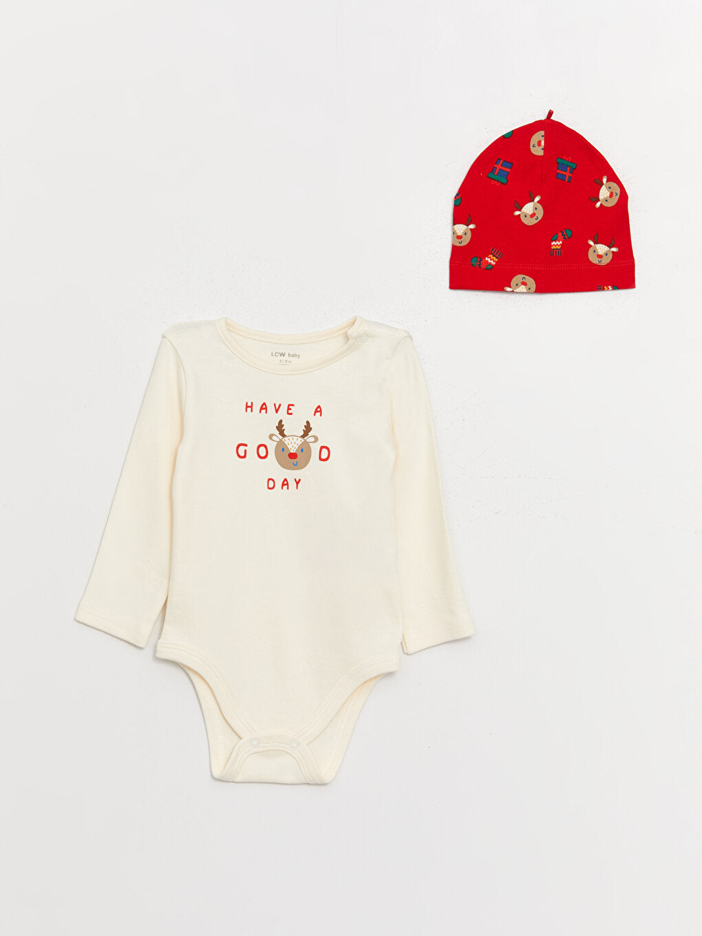 Crew Neck Printed Baby Boy 3-Piece Set