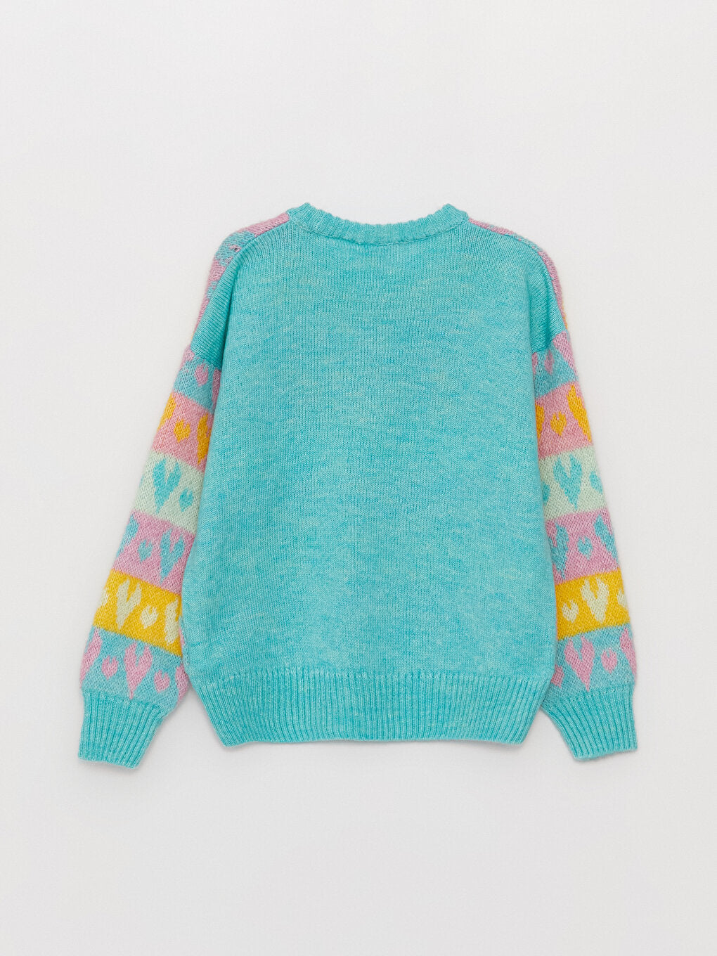 Crew Neck Patterned Long Sleeve Girl's Knitwear Sweater