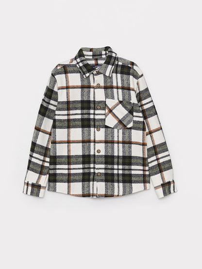 Plaid Long Sleeve Boy Shirt Jacket