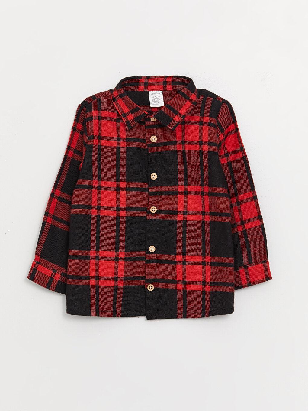 Plaid Patterned Long Sleeve Baby Boy Shirt and Trousers 2-Piece Set