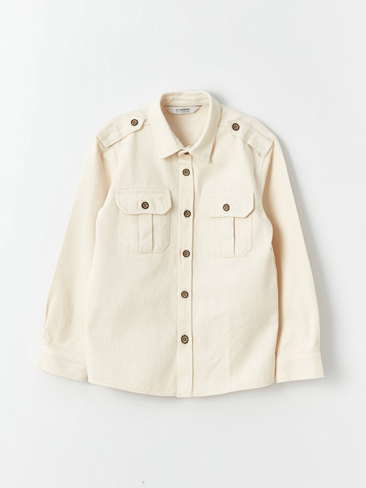 Basic Long Sleeve Gabardine Boy's Shirt