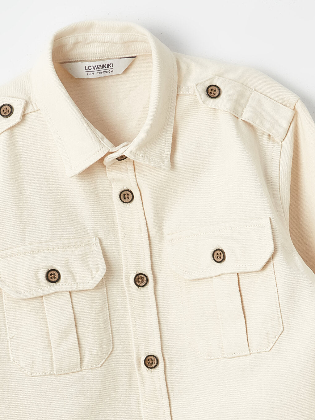 Basic Long Sleeve Gabardine Boy's Shirt