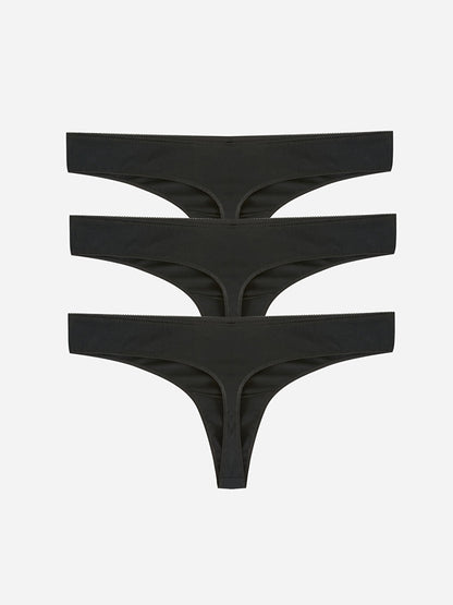 Plain Thong Panties 3 Pack