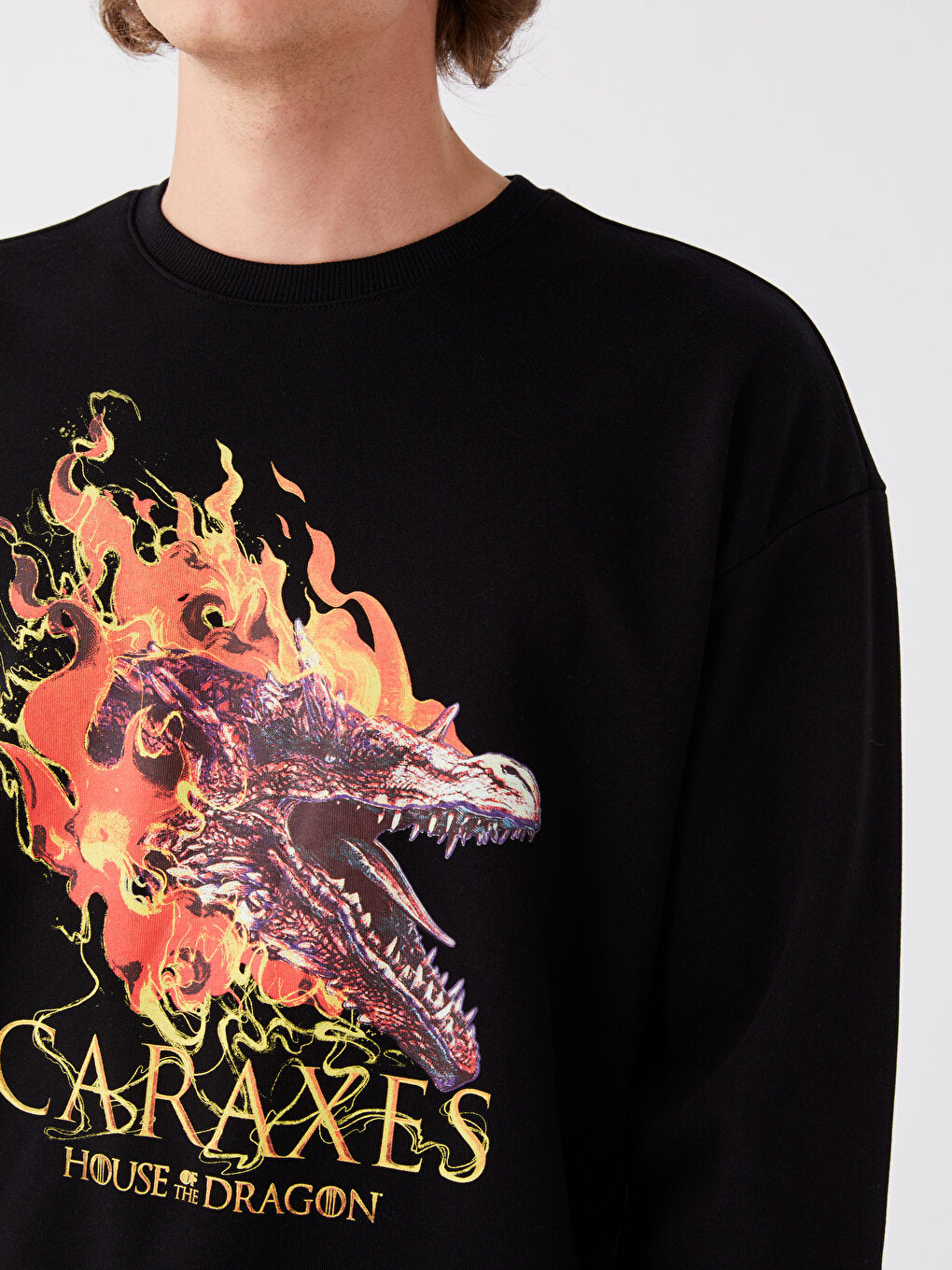 Crew Neck Long Sleeve Game of Thrones Printed Men's Sweatshirt